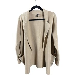 J.Crew Merino Wool Blend Open Front Coatigan Tan Size M